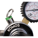 Regulator, CO2, KOMOS, Dual Body 1/4" Check Valve