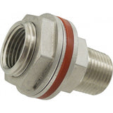 Weldless Bulkhead, 1/2" FPT x 1/2" MPT - Doc's Cellar