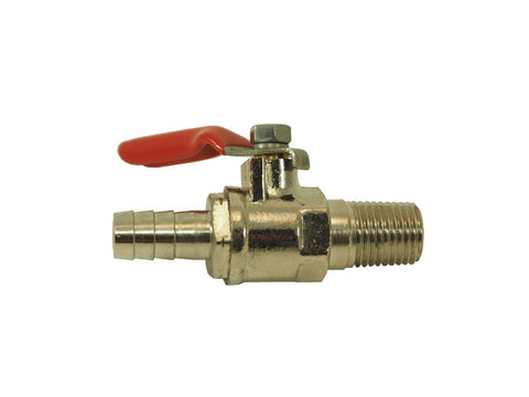 Ball Valve- 1/4" MPT X 3/8" Barb w/ check valve - Doc's Cellar