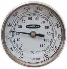 Dial Thermometer, 3" Face x 2.5" Probe - Doc's Cellar