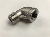 Street Elbow 1/2" FPT x 1/2" MPT, stainless - Doc's Cellar