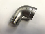 Street Elbow 1/2" FPT x 1/2" MPT, stainless - Doc's Cellar