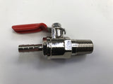 Ball Valve - 1/4" MPT X 1/4" Barb w/ check valve - Doc's Cellar